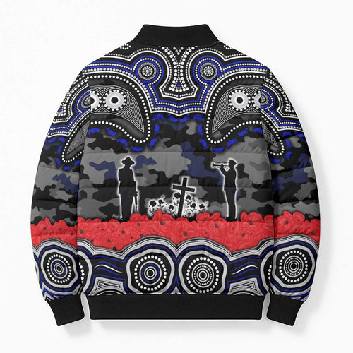 ANZAC Day Canterbury Bankstown Bulldogs Bomber Puffer Jacket Military Memorial Aboriginal Indigenous Art