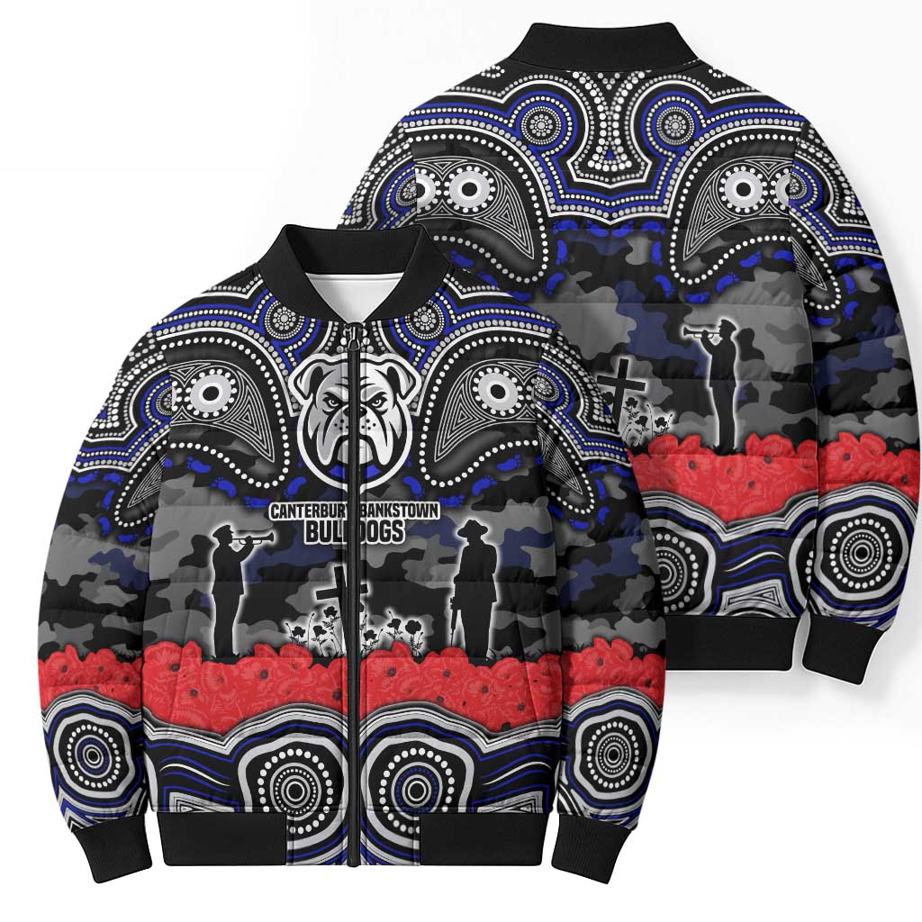 ANZAC Day Canterbury Bankstown Bulldogs Bomber Puffer Jacket Military Memorial Aboriginal Indigenous Art