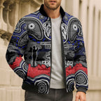 ANZAC Day Canterbury Bankstown Bulldogs Bomber Puffer Jacket Military Memorial Aboriginal Indigenous Art
