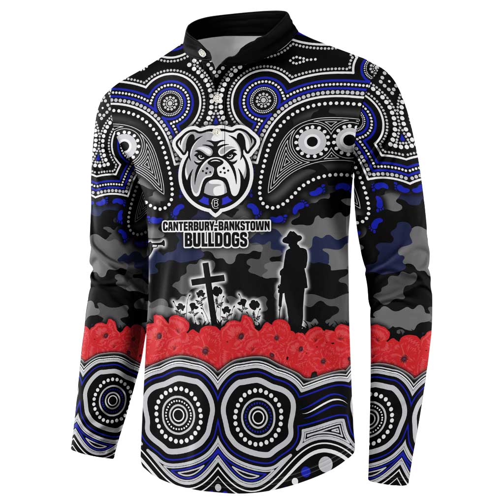 ANZAC Day Canterbury Bankstown Bulldogs Button Sweatshirt Military Memorial Aboriginal Indigenous Art