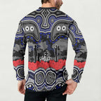 ANZAC Day Canterbury Bankstown Bulldogs Button Sweatshirt Military Memorial Aboriginal Indigenous Art
