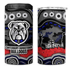ANZAC Day Canterbury Bankstown Bulldogs 4 in 1 Can Cooler Tumbler Military Memorial Aboriginal Indigenous Art