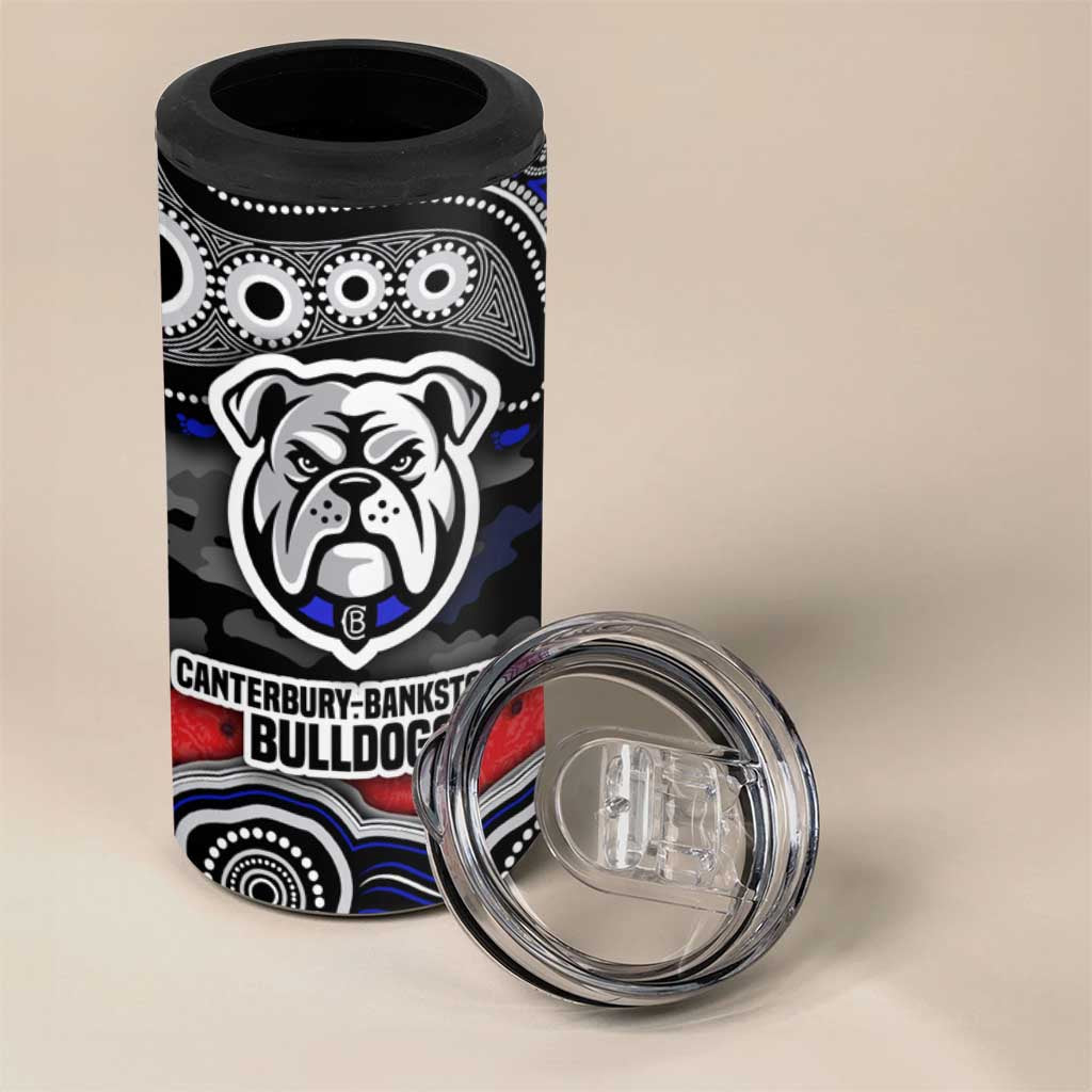 ANZAC Day Canterbury Bankstown Bulldogs 4 in 1 Can Cooler Tumbler Military Memorial Aboriginal Indigenous Art