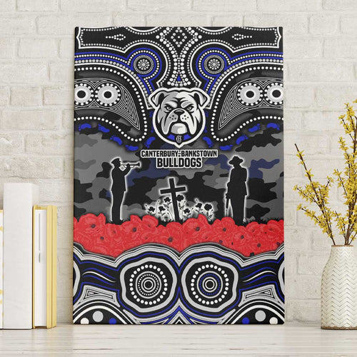 ANZAC Day Canterbury Bankstown Bulldogs Canvas Wall Art Military Memorial Aboriginal Indigenous Art