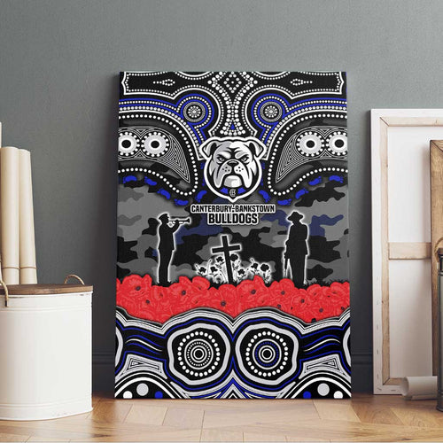 ANZAC Day Canterbury Bankstown Bulldogs Canvas Wall Art Military Memorial Aboriginal Indigenous Art