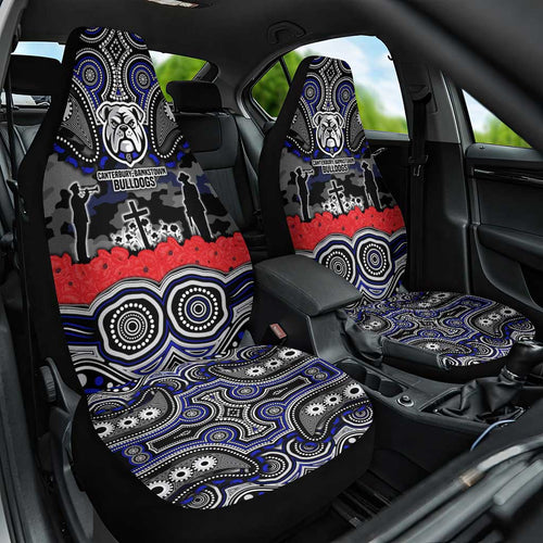 ANZAC Day Canterbury Bankstown Bulldogs Car Seat Cover Military Memorial Aboriginal Indigenous Art