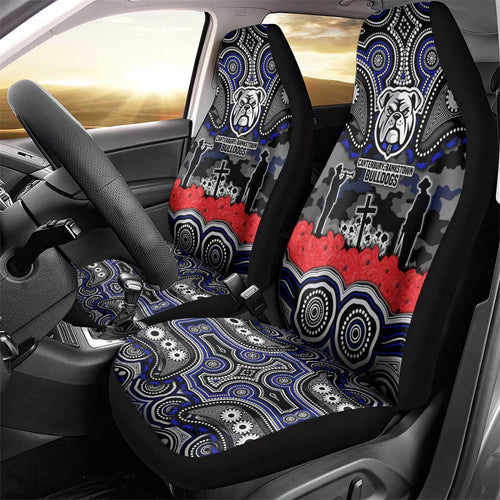 ANZAC Day Canterbury Bankstown Bulldogs Car Seat Cover Military Memorial Aboriginal Indigenous Art