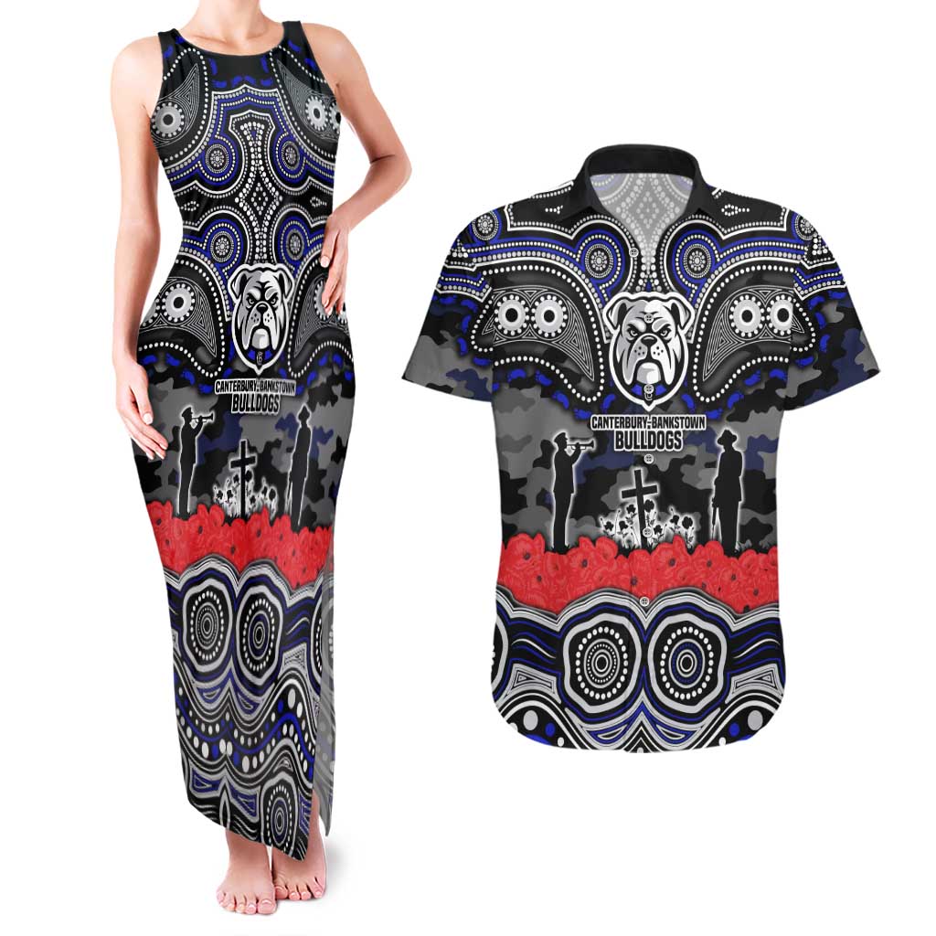 ANZAC Day Canterbury Bankstown Bulldogs Couples Matching Tank Maxi Dress and Hawaiian Shirt Military Memorial Aboriginal Indigenous Art