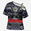 ANZAC Day Canterbury Bankstown Bulldogs Cross Shoulder Shirt Military Memorial Aboriginal Indigenous Art