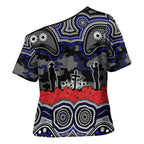 ANZAC Day Canterbury Bankstown Bulldogs Cross Shoulder Shirt Military Memorial Aboriginal Indigenous Art