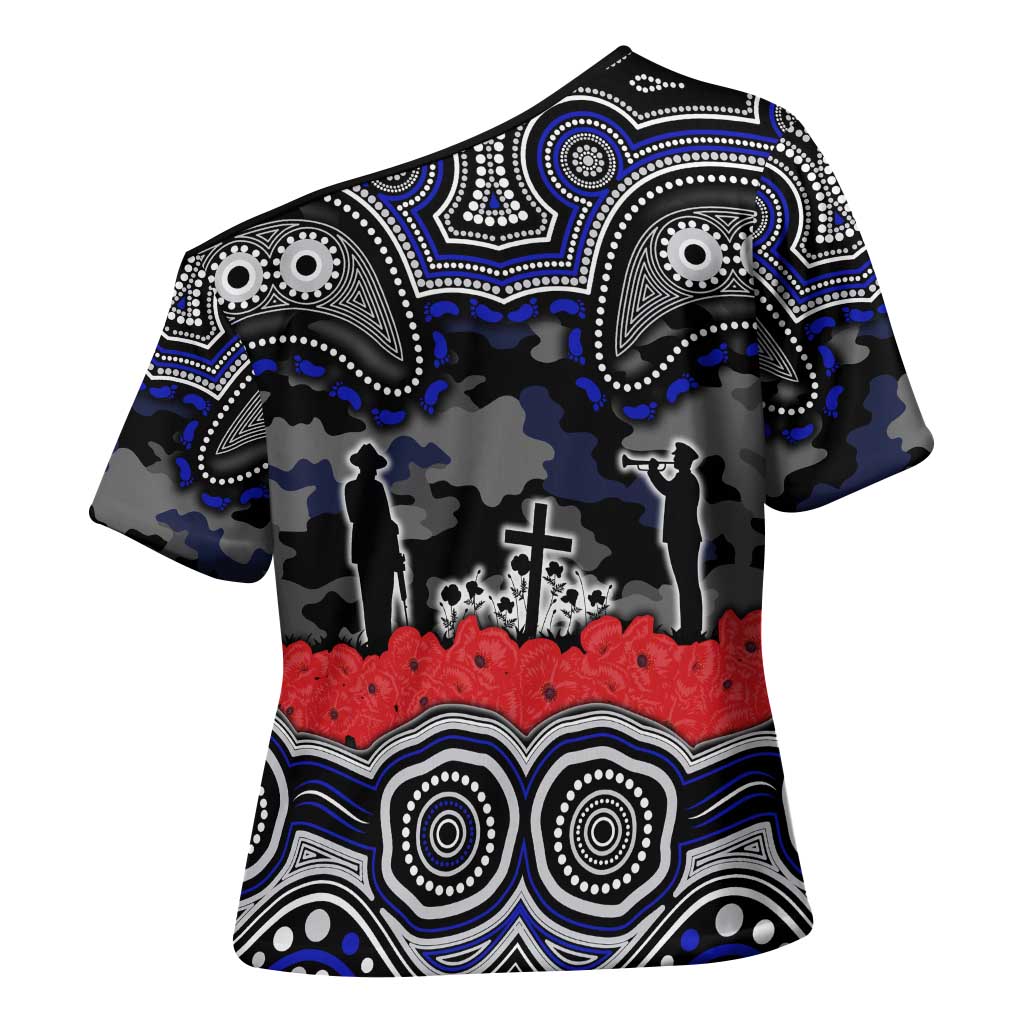 ANZAC Day Canterbury Bankstown Bulldogs Cross Shoulder Shirt Military Memorial Aboriginal Indigenous Art