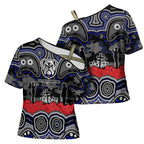 ANZAC Day Canterbury Bankstown Bulldogs Cross Shoulder Shirt Military Memorial Aboriginal Indigenous Art