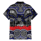 ANZAC Day Canterbury Bankstown Bulldogs Family Matching Long Sleeve Bodycon Dress and Hawaiian Shirt Military Memorial Aboriginal Indigenous Art