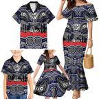 ANZAC Day Canterbury Bankstown Bulldogs Family Matching Mermaid Dress and Hawaiian Shirt Military Memorial Aboriginal Indigenous Art