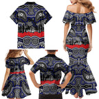 ANZAC Day Canterbury Bankstown Bulldogs Family Matching Mermaid Dress and Hawaiian Shirt Military Memorial Aboriginal Indigenous Art