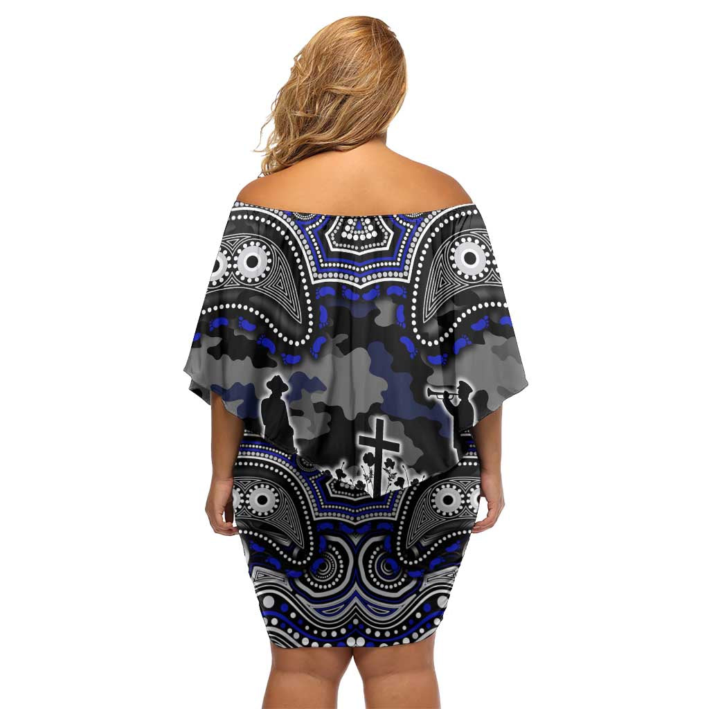 ANZAC Day Canterbury Bankstown Bulldogs Family Matching Off Shoulder Short Dress and Hawaiian Shirt Military Memorial Aboriginal Indigenous Art