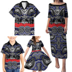 ANZAC Day Canterbury Bankstown Bulldogs Family Matching Puletasi and Hawaiian Shirt Military Memorial Aboriginal Indigenous Art