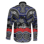 ANZAC Day Canterbury Bankstown Bulldogs Family Matching Short Sleeve Bodycon Dress and Hawaiian Shirt Military Memorial Aboriginal Indigenous Art