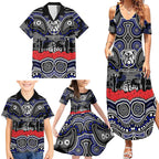 ANZAC Day Canterbury Bankstown Bulldogs Family Matching Summer Maxi Dress and Hawaiian Shirt Military Memorial Aboriginal Indigenous Art