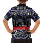ANZAC Day Canterbury Bankstown Bulldogs Family Matching Summer Maxi Dress and Hawaiian Shirt Military Memorial Aboriginal Indigenous Art