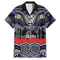 ANZAC Day Canterbury Bankstown Bulldogs Family Matching Summer Maxi Dress and Hawaiian Shirt Military Memorial Aboriginal Indigenous Art