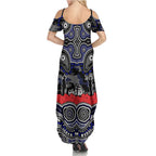 ANZAC Day Canterbury Bankstown Bulldogs Family Matching Summer Maxi Dress and Hawaiian Shirt Military Memorial Aboriginal Indigenous Art