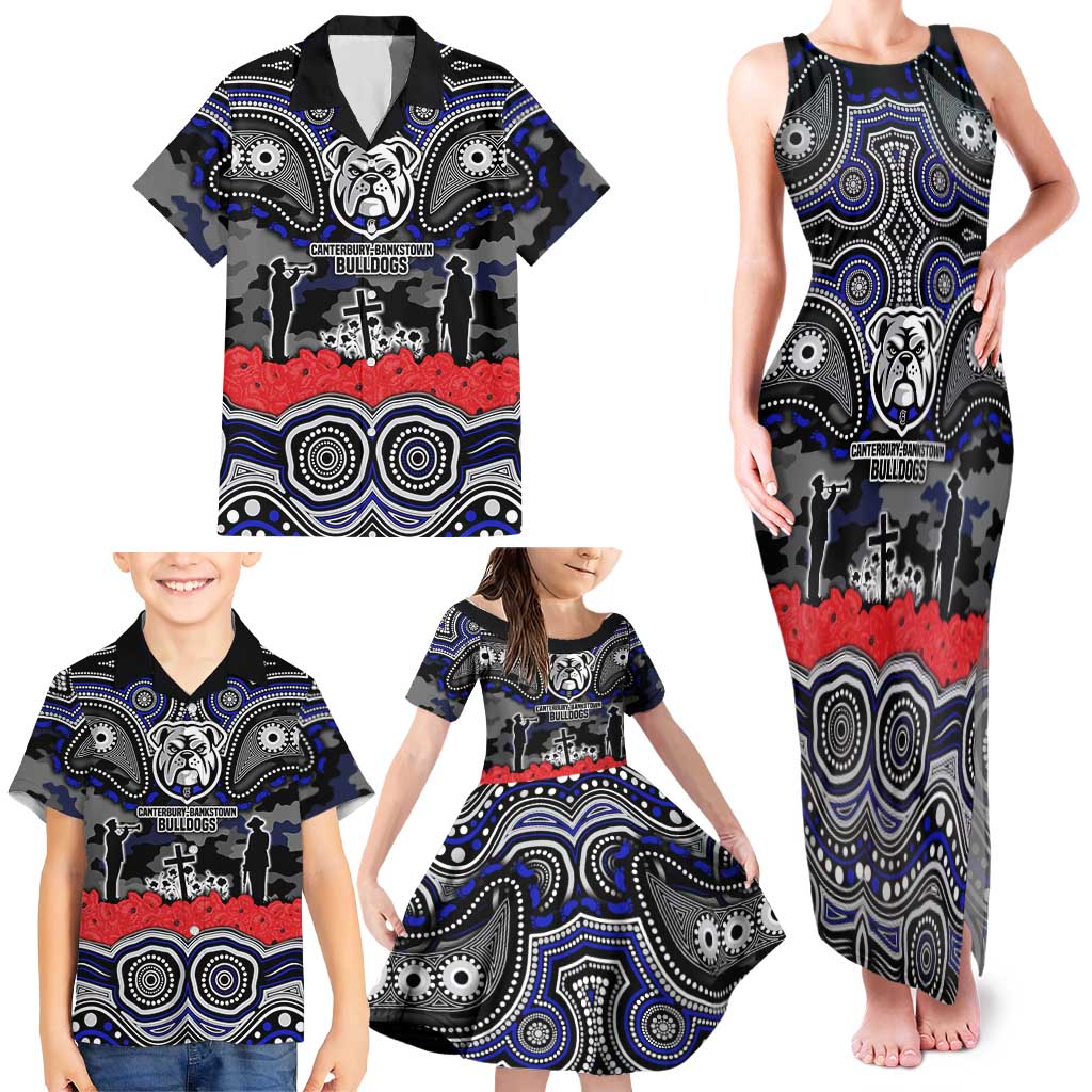 ANZAC Day Canterbury Bankstown Bulldogs Family Matching Tank Maxi Dress and Hawaiian Shirt Military Memorial Aboriginal Indigenous Art