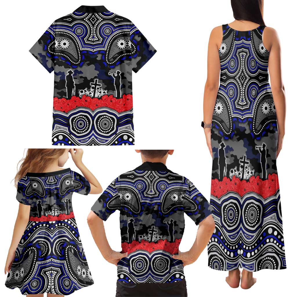 ANZAC Day Canterbury Bankstown Bulldogs Family Matching Tank Maxi Dress and Hawaiian Shirt Military Memorial Aboriginal Indigenous Art