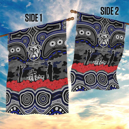 ANZAC Day Canterbury Bankstown Bulldogs Garden Flag Military Memorial Aboriginal Indigenous Art