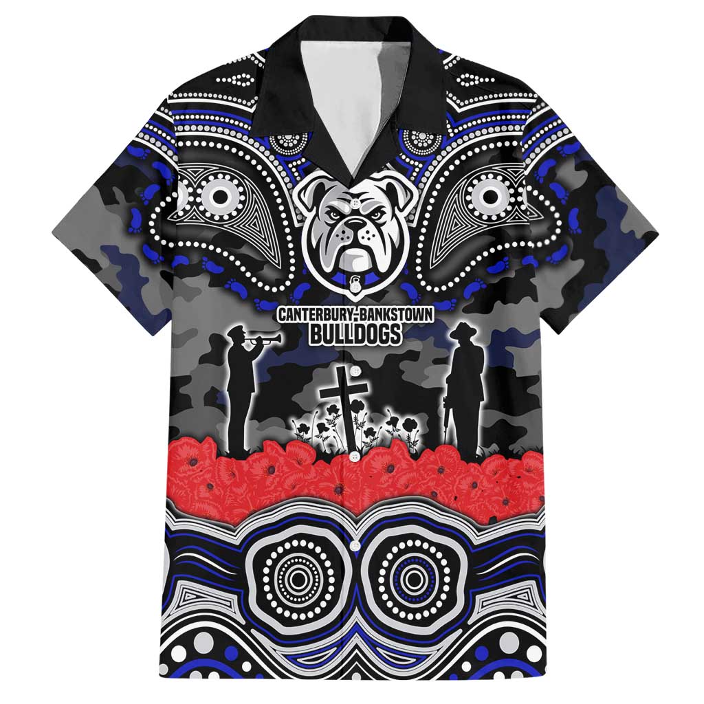 ANZAC Day Canterbury Bankstown Bulldogs Hawaiian Shirt Military Memorial Aboriginal Indigenous Art