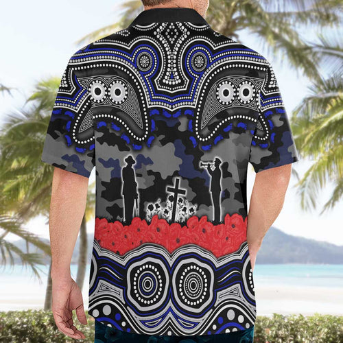 ANZAC Day Canterbury Bankstown Bulldogs Hawaiian Shirt Military Memorial Aboriginal Indigenous Art