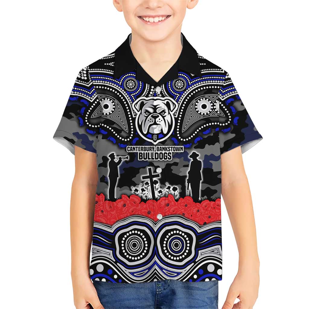 ANZAC Day Canterbury Bankstown Bulldogs Hawaiian Shirt Military Memorial Aboriginal Indigenous Art