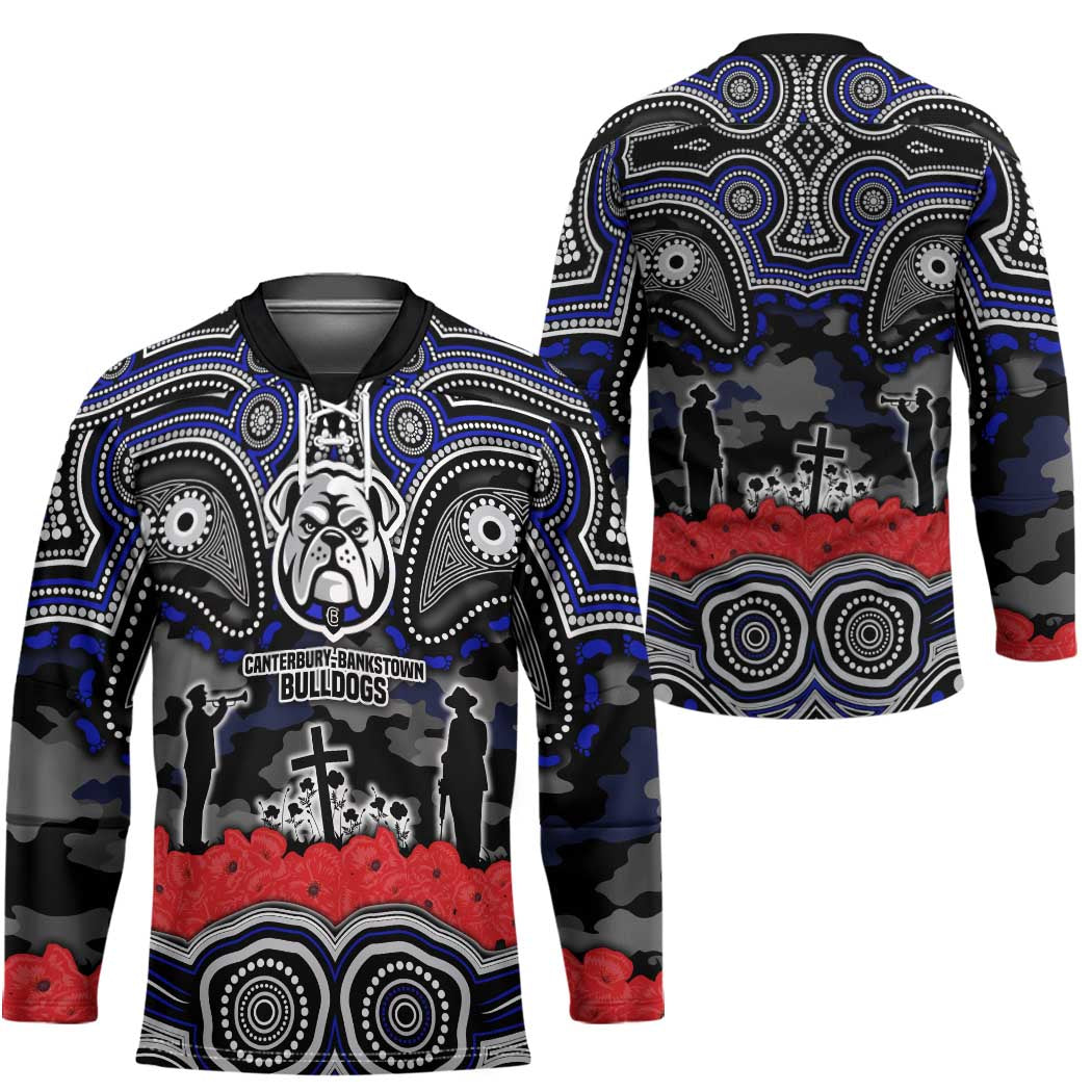 ANZAC Day Canterbury Bankstown Bulldogs Hockey Jersey Military Memorial Aboriginal Indigenous Art