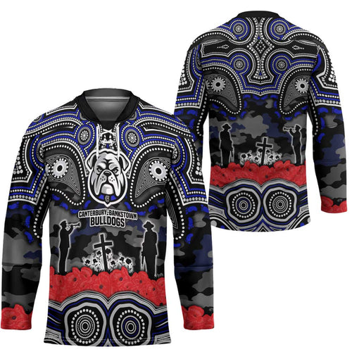 ANZAC Day Canterbury Bankstown Bulldogs Hockey Jersey Military Memorial Aboriginal Indigenous Art
