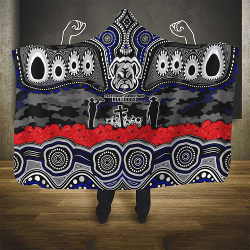 ANZAC Day Canterbury Bankstown Bulldogs Hooded Blanket Military Memorial Aboriginal Indigenous Art