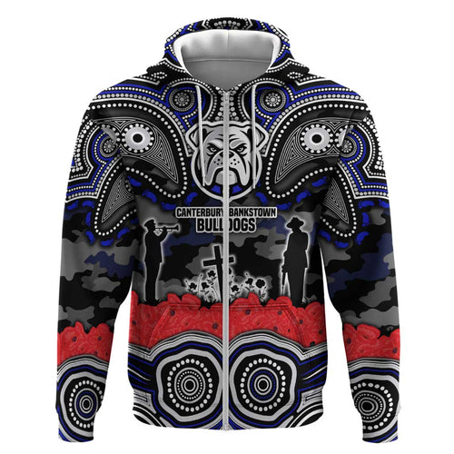 ANZAC Day Canterbury Bankstown Bulldogs Hoodie Military Memorial Aboriginal Indigenous Art