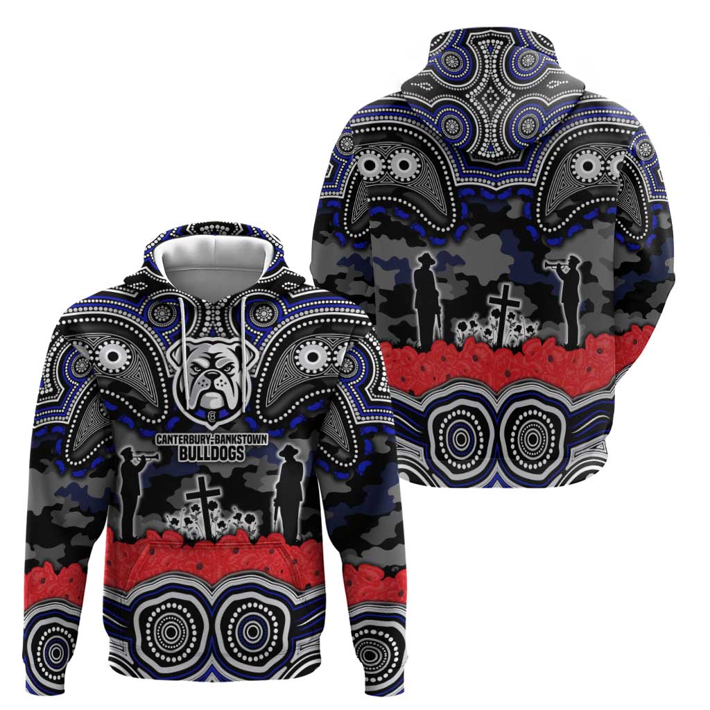 ANZAC Day Canterbury Bankstown Bulldogs Hoodie Military Memorial Aboriginal Indigenous Art