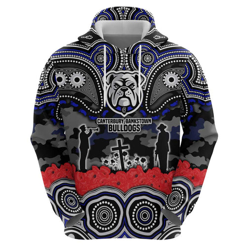 ANZAC Day Canterbury Bankstown Bulldogs Hoodie Military Memorial Aboriginal Indigenous Art