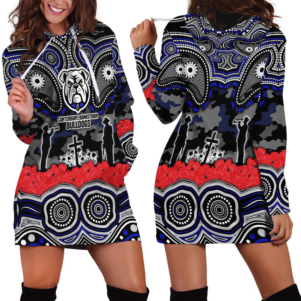 ANZAC Day Canterbury Bankstown Bulldogs Hoodie Dress Military Memorial Aboriginal Indigenous Art
