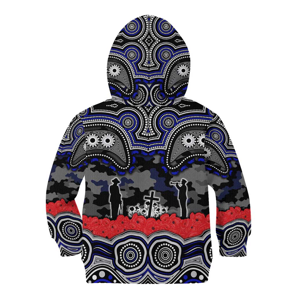 ANZAC Day Canterbury Bankstown Bulldogs Kid Hoodie Military Memorial Aboriginal Indigenous Art