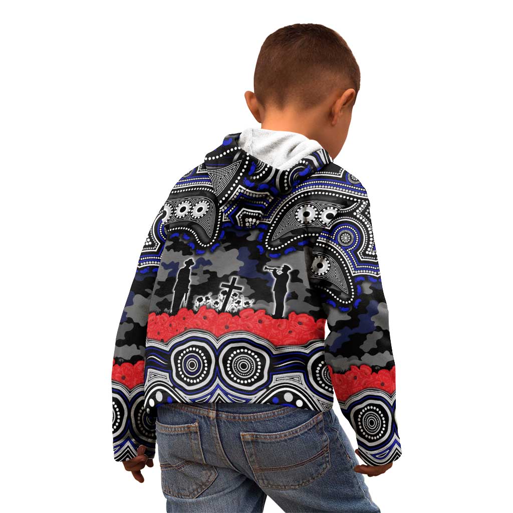 ANZAC Day Canterbury Bankstown Bulldogs Kid Hoodie Military Memorial Aboriginal Indigenous Art