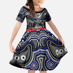 ANZAC Day Canterbury Bankstown Bulldogs Kid Short Sleeve Dress Military Memorial Aboriginal Indigenous Art