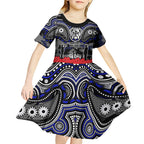 ANZAC Day Canterbury Bankstown Bulldogs Kid Short Sleeve Dress Military Memorial Aboriginal Indigenous Art