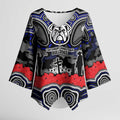 ANZAC Day Canterbury Bankstown Bulldogs Kimono Sleeve Blouse Military Memorial Aboriginal Indigenous Art