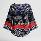 ANZAC Day Canterbury Bankstown Bulldogs Kimono Sleeve Blouse Military Memorial Aboriginal Indigenous Art