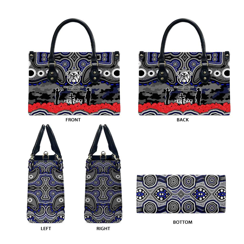 ANZAC Day Canterbury Bankstown Bulldogs Leather Bag Military Memorial Aboriginal Indigenous Art