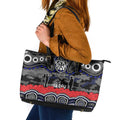 ANZAC Day Canterbury Bankstown Bulldogs Leather Tote Bag Military Memorial Aboriginal Indigenous Art