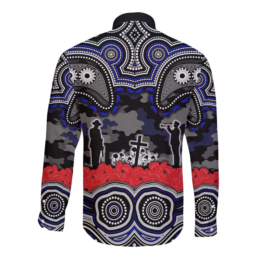 ANZAC Day Canterbury Bankstown Bulldogs Long Sleeve Button Shirt Military Memorial Aboriginal Indigenous Art