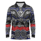 ANZAC Day Canterbury Bankstown Bulldogs Long Sleeve Polo Shirt Military Memorial Aboriginal Indigenous Art