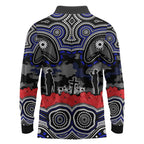 ANZAC Day Canterbury Bankstown Bulldogs Long Sleeve Polo Shirt Military Memorial Aboriginal Indigenous Art